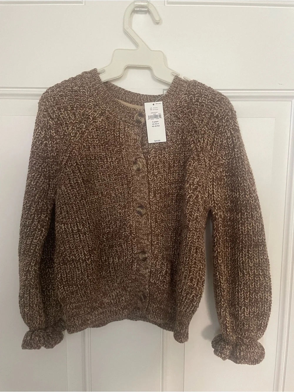 Baby GAP Marled Brown Button-Up Knit Cardigan